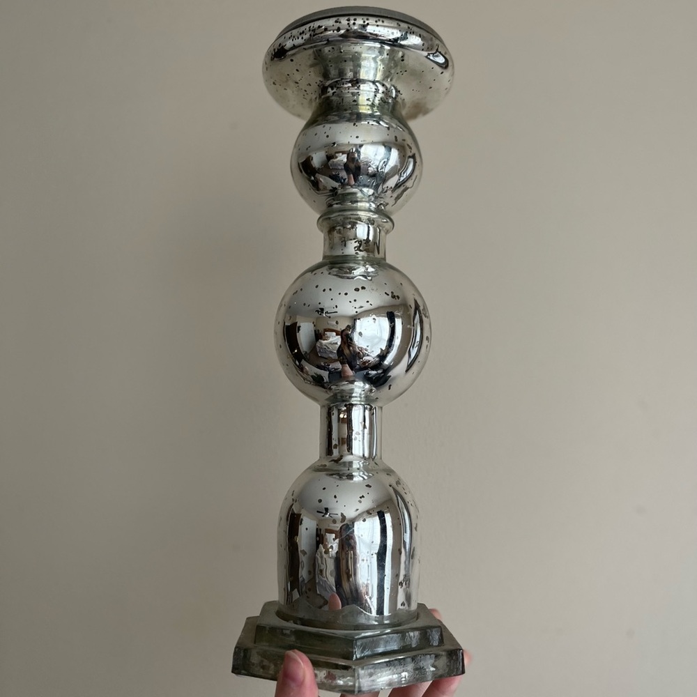 Mercury Glass Candle Pilar